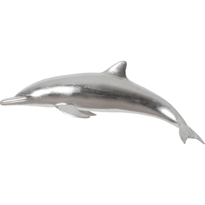 Dolphin by Phillips Collection in silver. Made from resin in a coastal style.