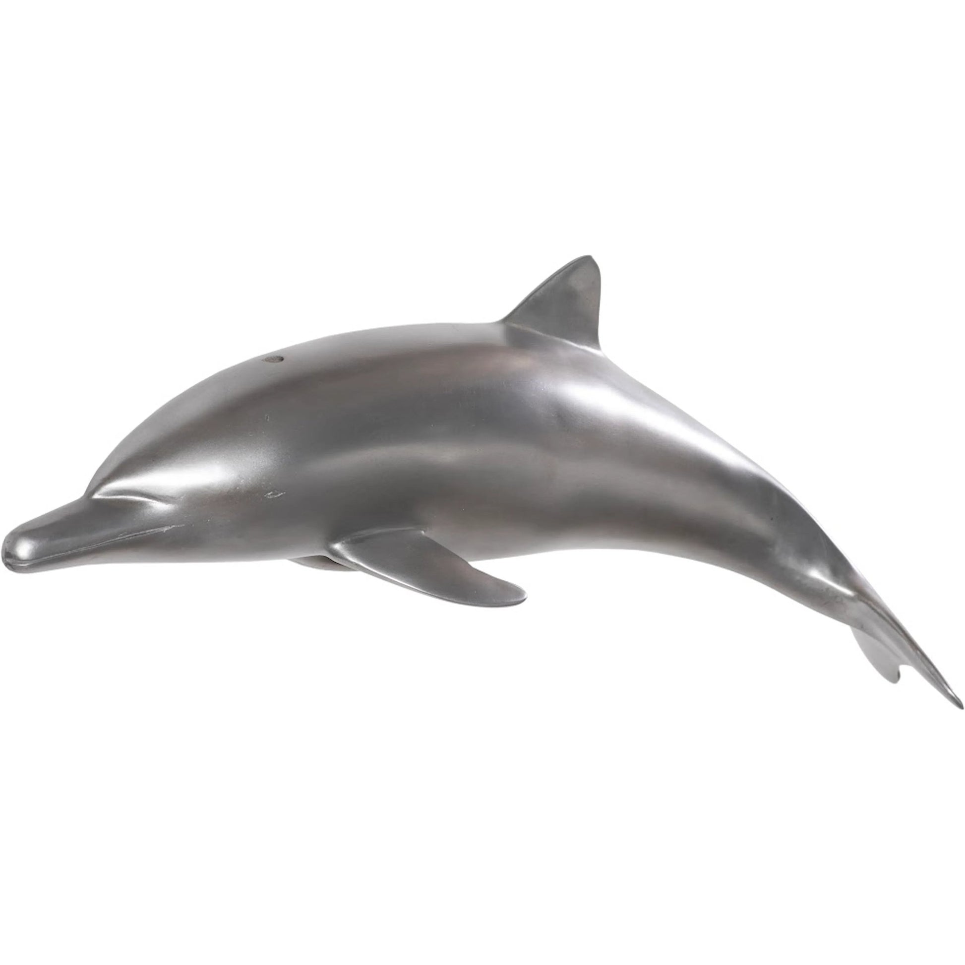 Dolphin by Phillips Collection in silver. Made from resin in a coastal style.