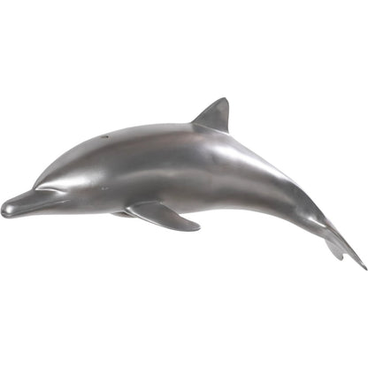 Dolphin by Phillips Collection in silver. Made from resin in a coastal style.