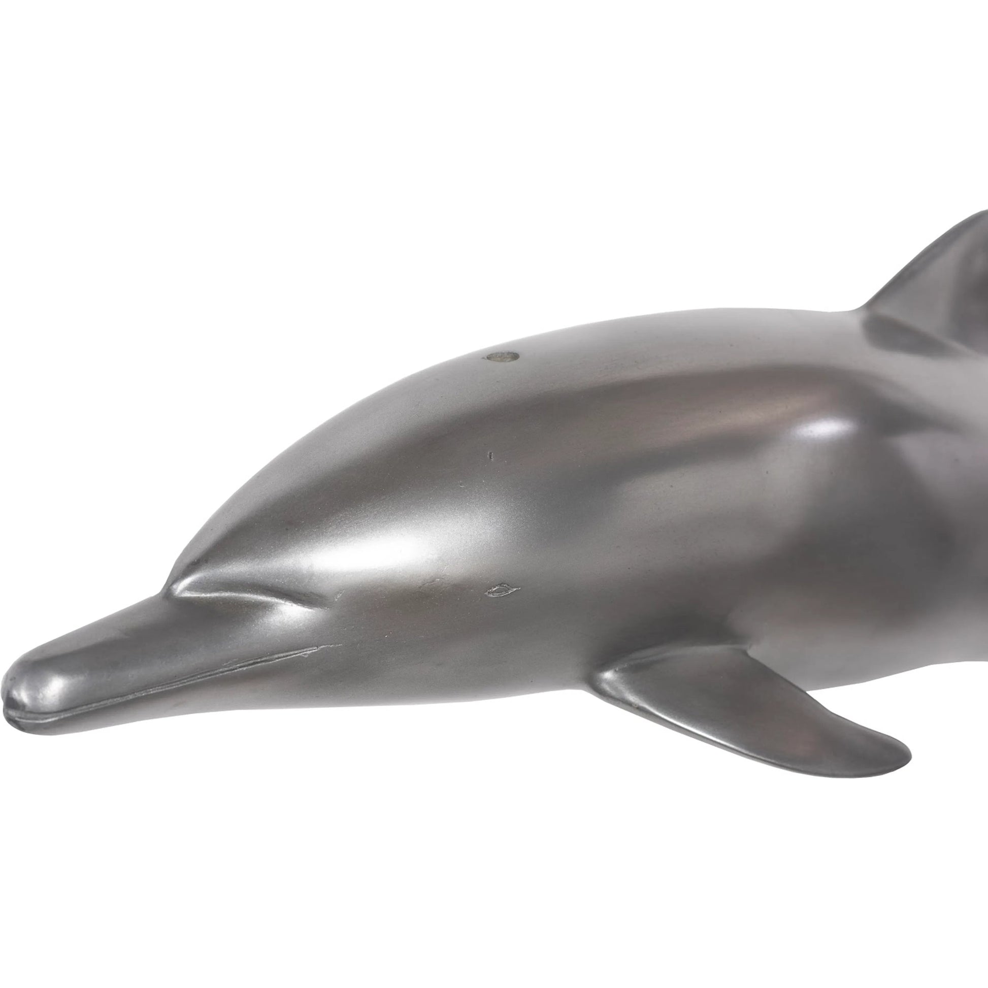 Dolphin by Phillips Collection in silver. Made from resin in a coastal style.
