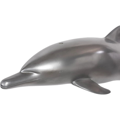 Dolphin by Phillips Collection in silver. Made from resin in a coastal style.