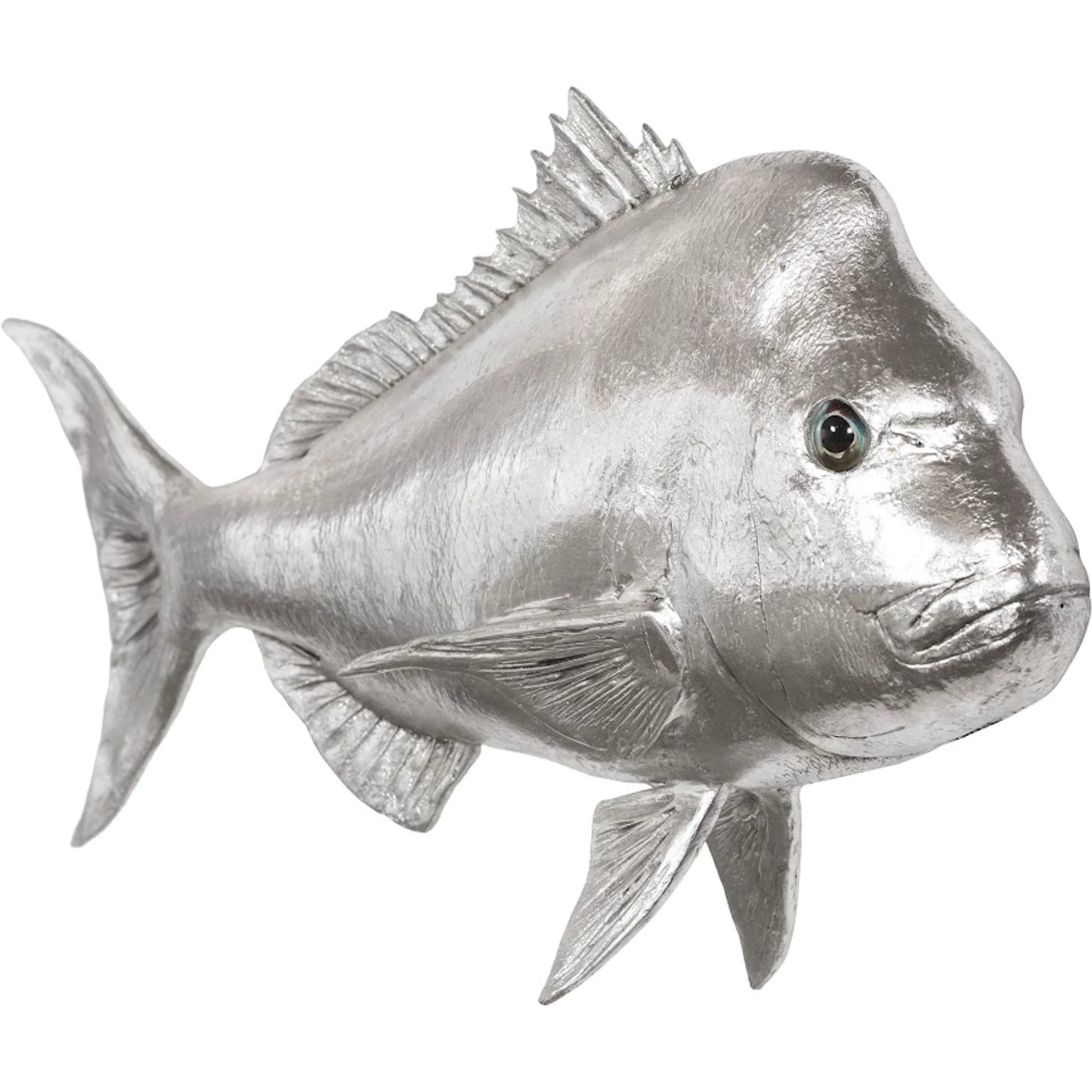 Australian Snapper Fish by Phillips Collection in silver. Made from resin in a coastal style.