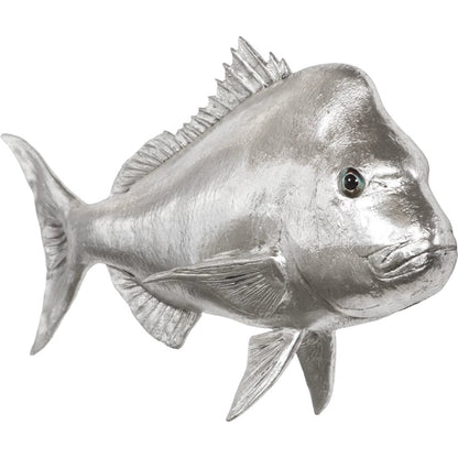 Australian Snapper Fish by Phillips Collection in silver. Made from resin in a coastal style.