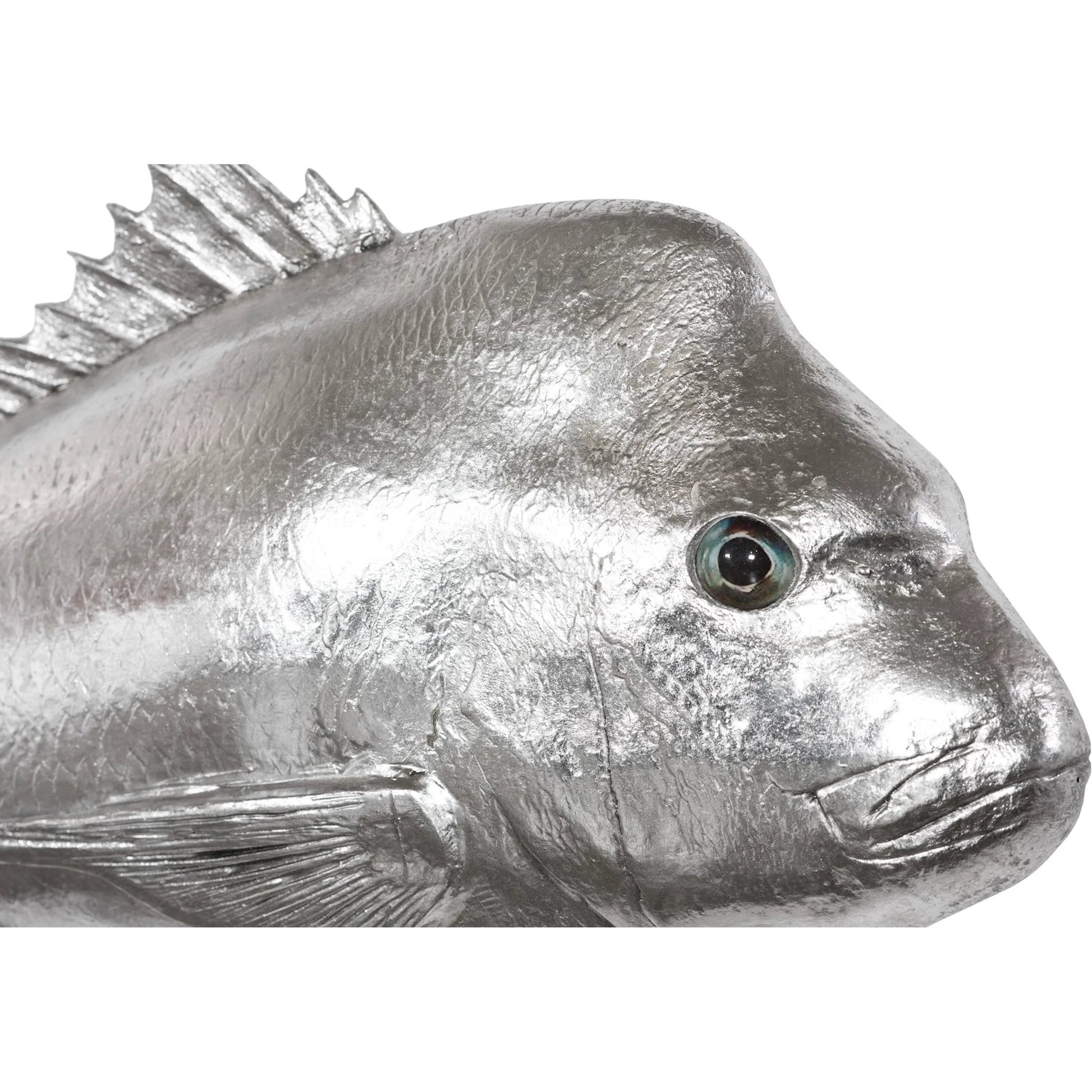 Australian Snapper Fish by Phillips Collection in silver. Made from resin in a coastal style.
