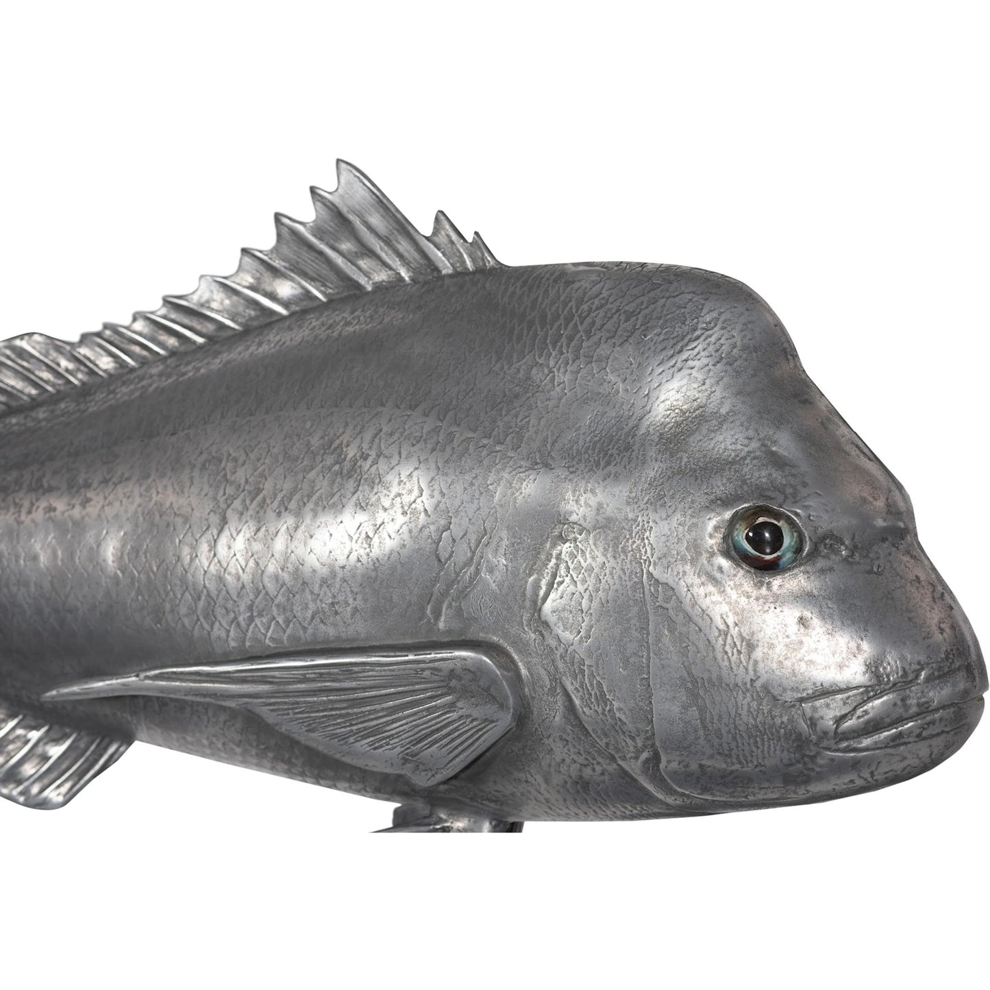 004 SR-819995 | Closeup | Australian Snapper Fish by Phillips Collection in silver. Made from resin in a coastal style.