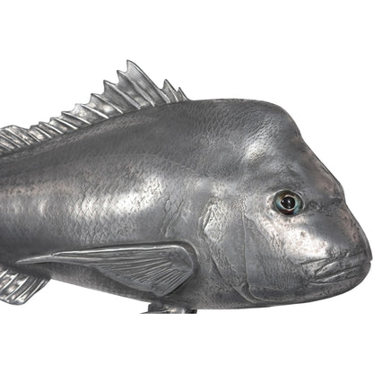 Australian Snapper Fish by Phillips Collection in silver. Made from resin in a coastal style.