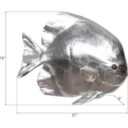 Australian Batfish by Phillips Collection in silver. Made from resin in a coastal style.