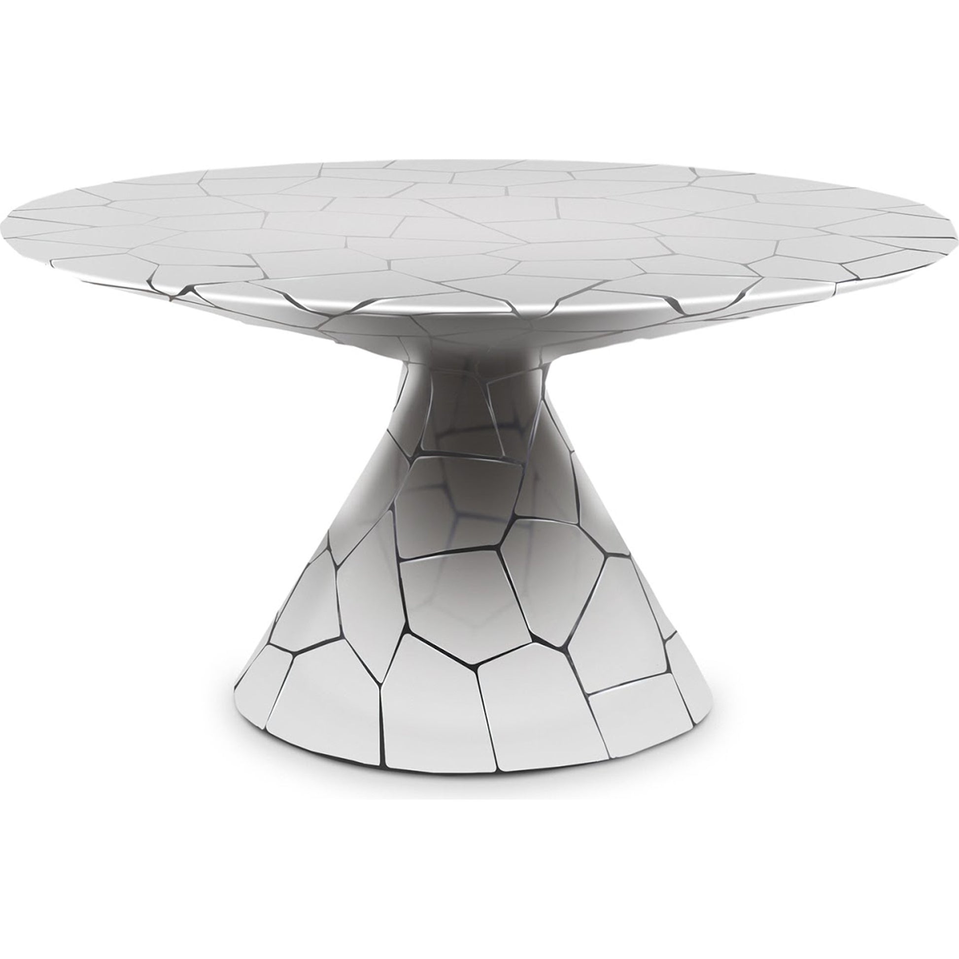 Crazy Cut Dining Table by Phillips Collection in silver. Made from metal in a eclectic & global style.