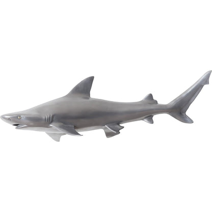 Black Tip Reef Shark by Phillips Collection in silver. Made from resin in a coastal style.