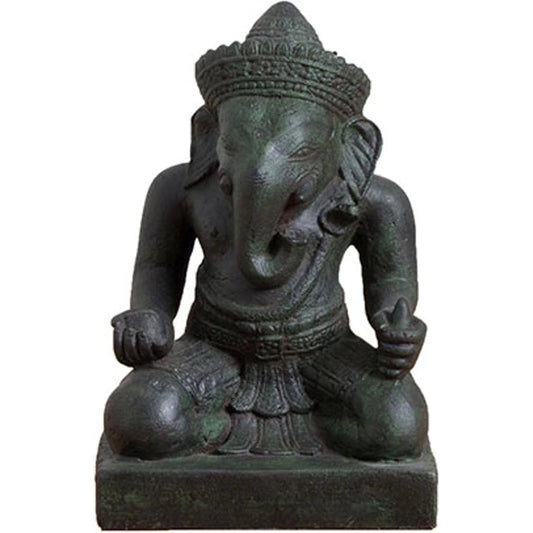 Seated Ganesh by Phillips Collection in olive. Made from resin in a modern style.