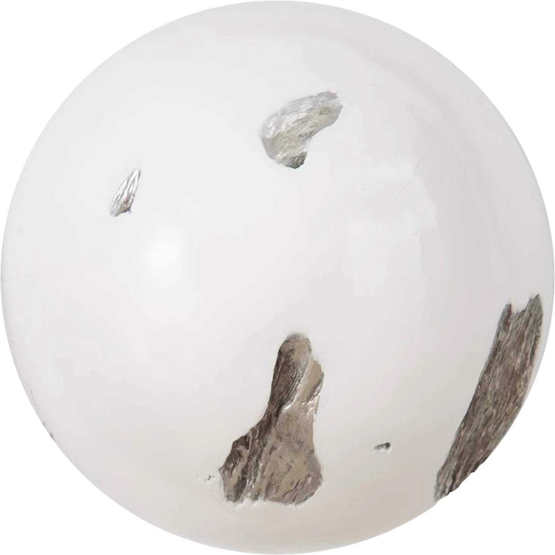 Cast Root Wall Ball by Phillips Collection in white, silver. Made from resin in a modern style.