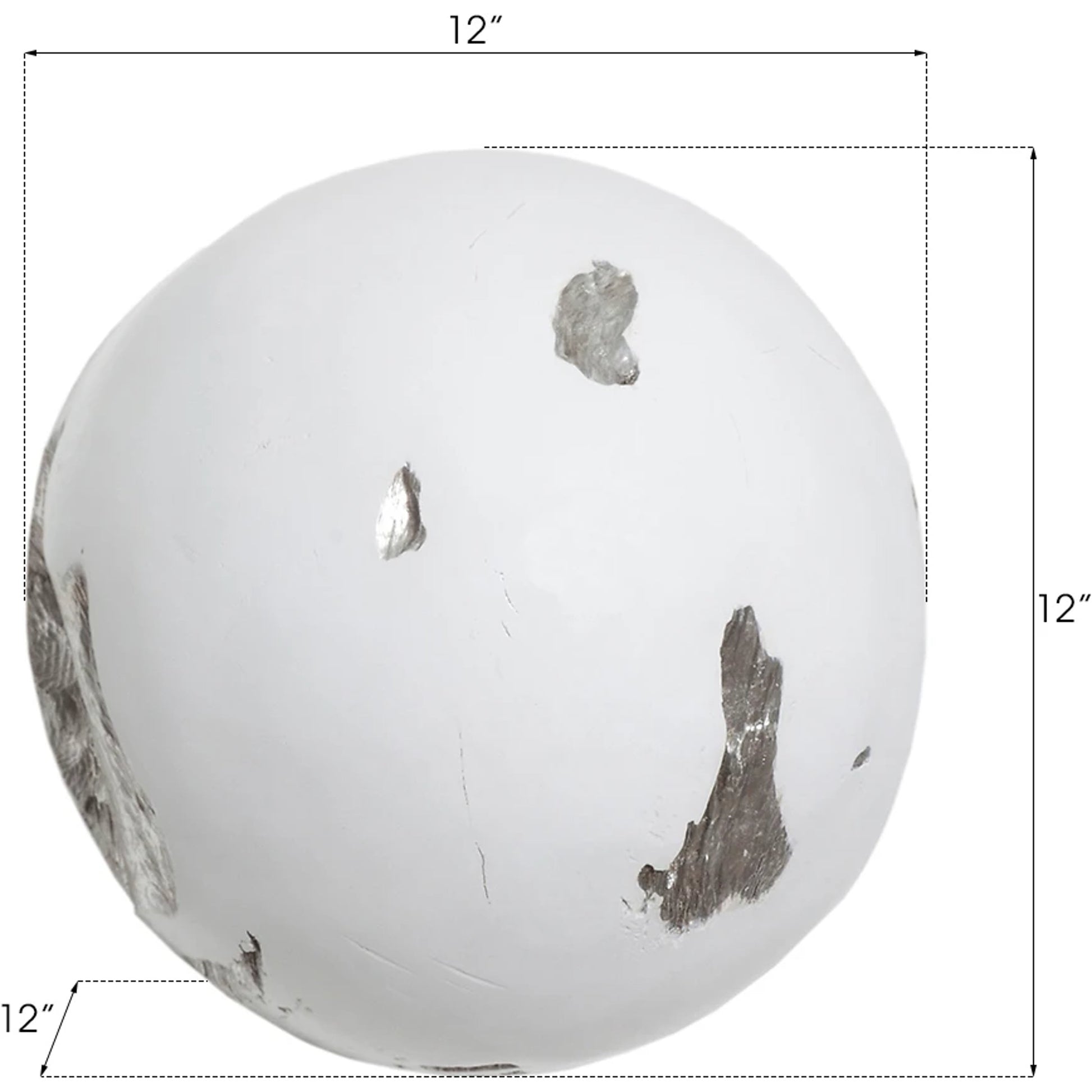 Cast Root Wall Ball by Phillips Collection in white, silver. Made from resin in a modern style.