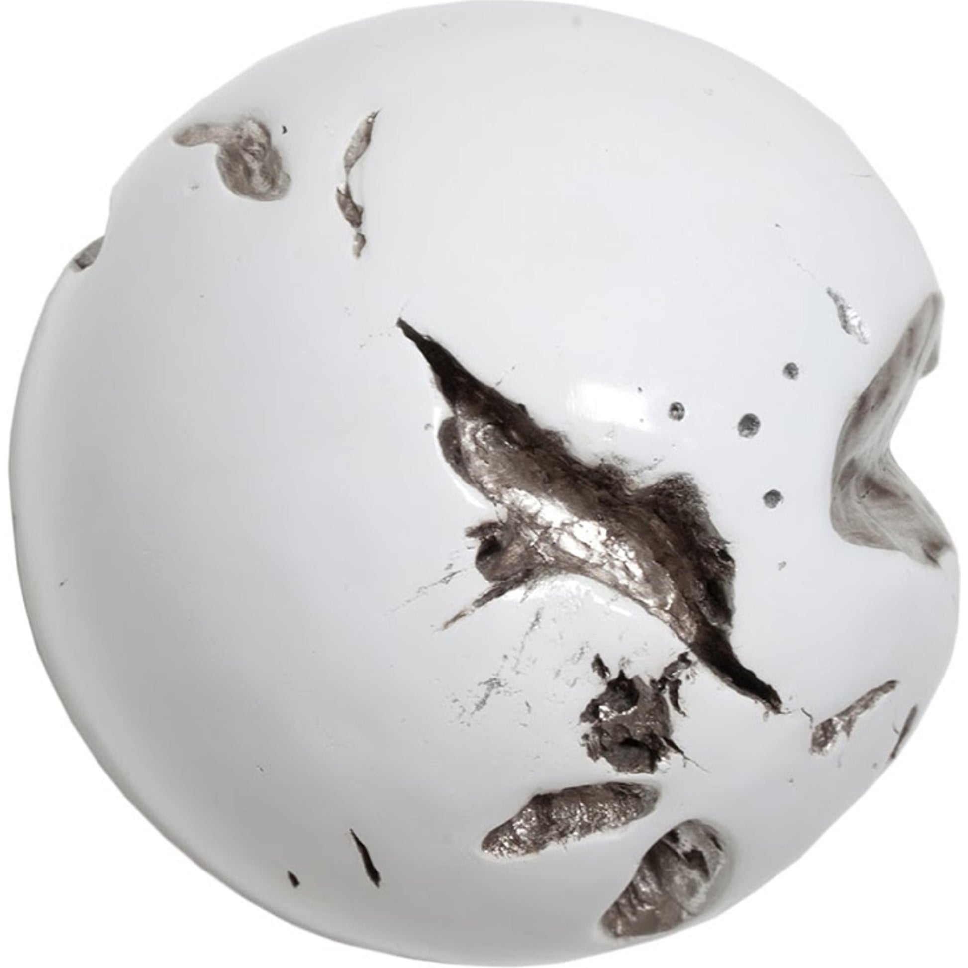 Cast Root Wall Ball by Phillips Collection in white, silver. Made from resin in a modern style.