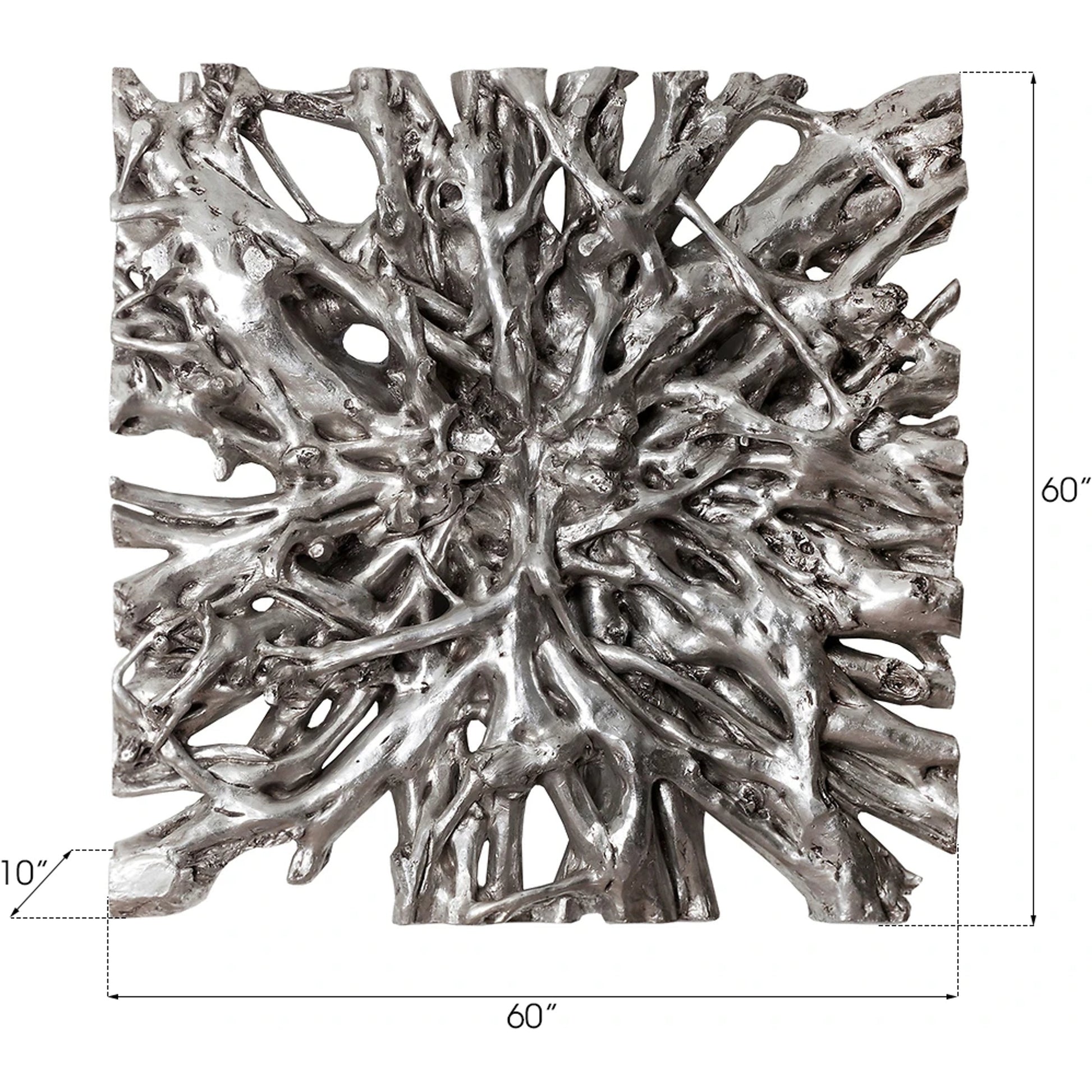 Square Root Wall Art by Phillips Collection in silver and silver leaf. Made from resin in a eclectic & global style.