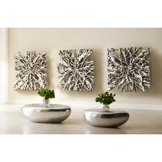 Square Root Wall Art by Phillips Collection in silver and silver leaf. Made from resin in a eclectic & global style.