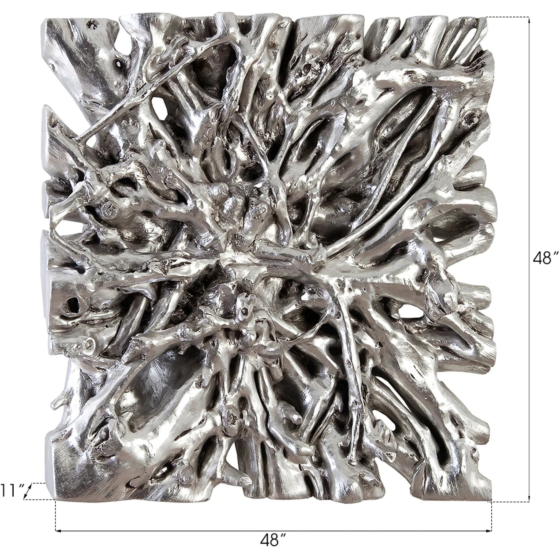 Square Root Wall Art by Phillips Collection in silver and silver leaf. Made from resin in a eclectic & global style.