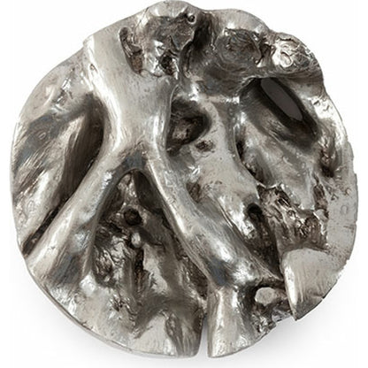 Cast Root Wall Tile by Phillips Collection in silver and silver leaf. Made from resin in a modern style.