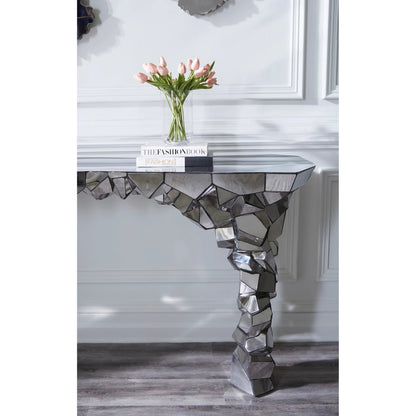Radica Trizole Console by Phillips Collection in silver. Made from metal in a eclectic & global style.