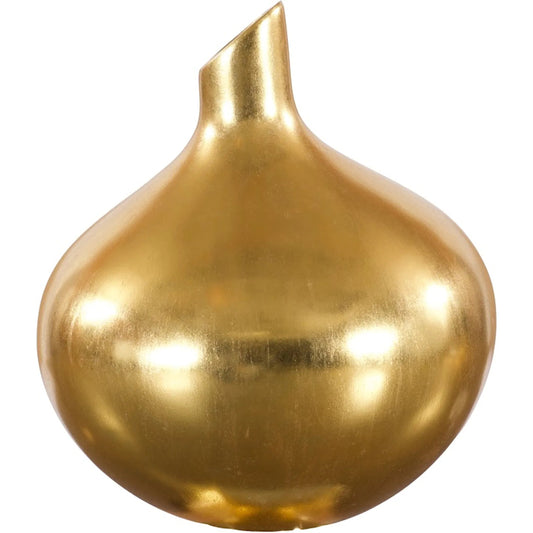 Katha Vase by Phillips Collection in gold and gold leaf. Made from resin in a modern style.