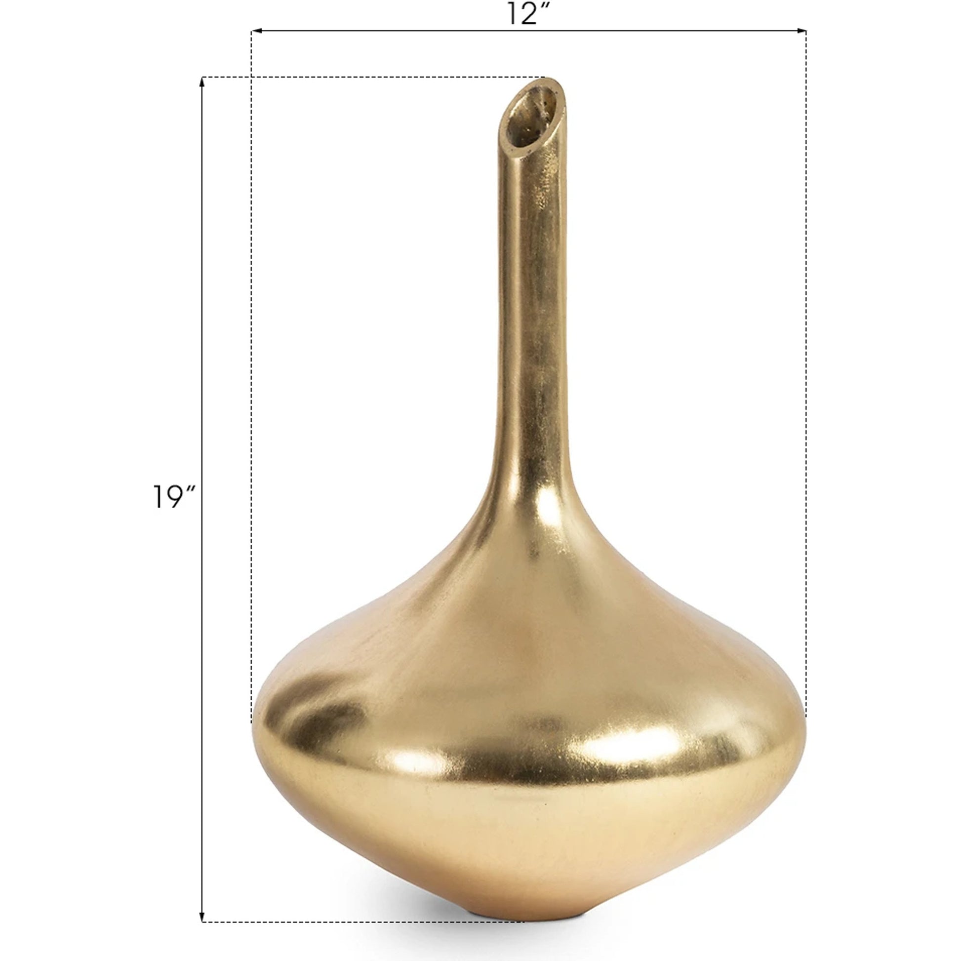 Julian Vase by Phillips Collection in gold and gold leaf. Made from resin in a eclectic & global style.