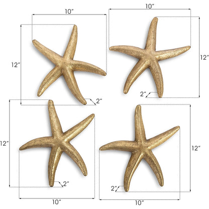 Starfish (Set of 4) by Phillips Collection. Made from resin in a coastal style.