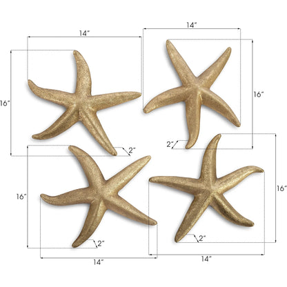 Starfish (Set of 4) by Phillips Collection. Made from resin in a coastal style.