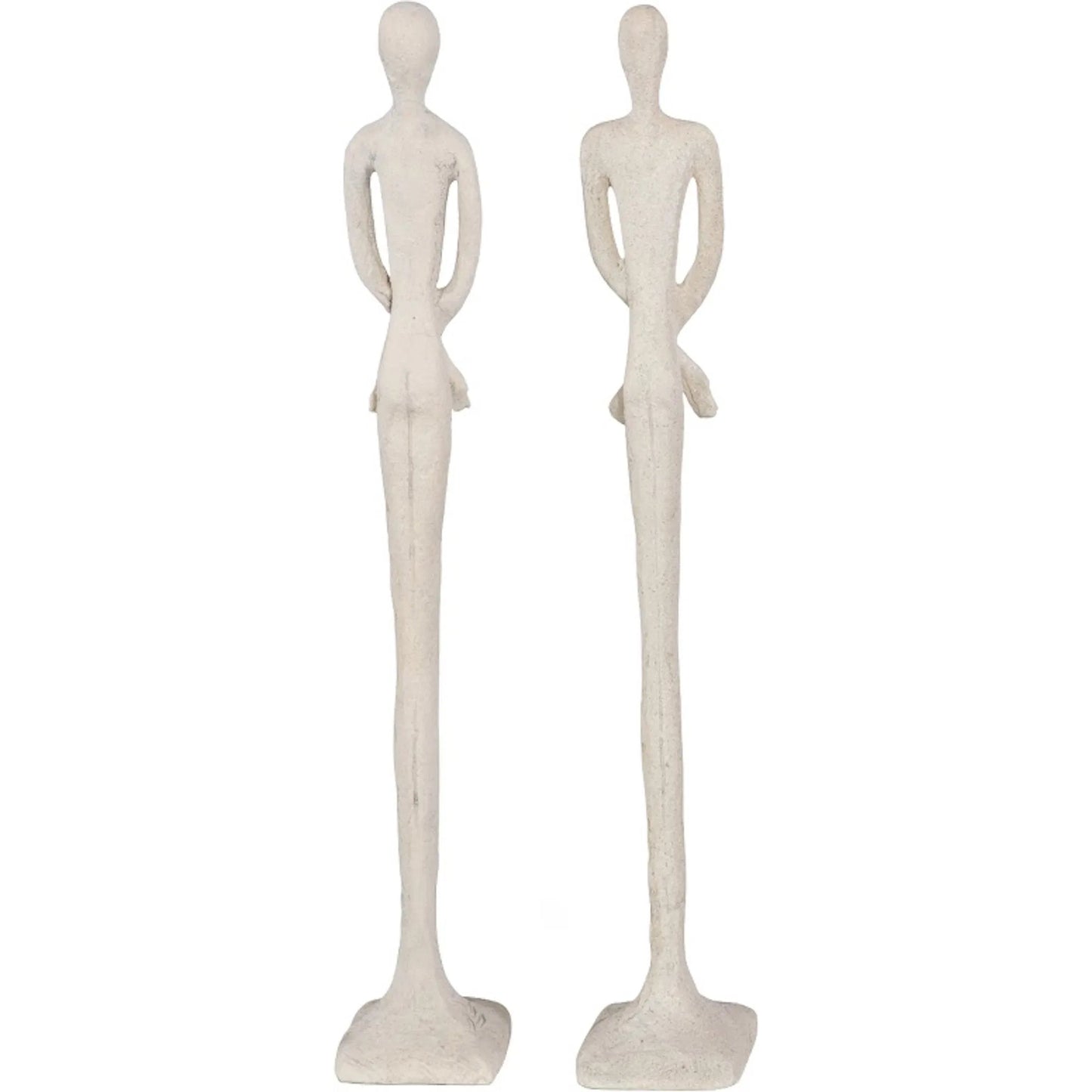 005 SR-820920 | Additional Silo | Skinny Male and Female Sculpture by Phillips Collection in off white and roman stone. Made from resin in a eclectic & global style.