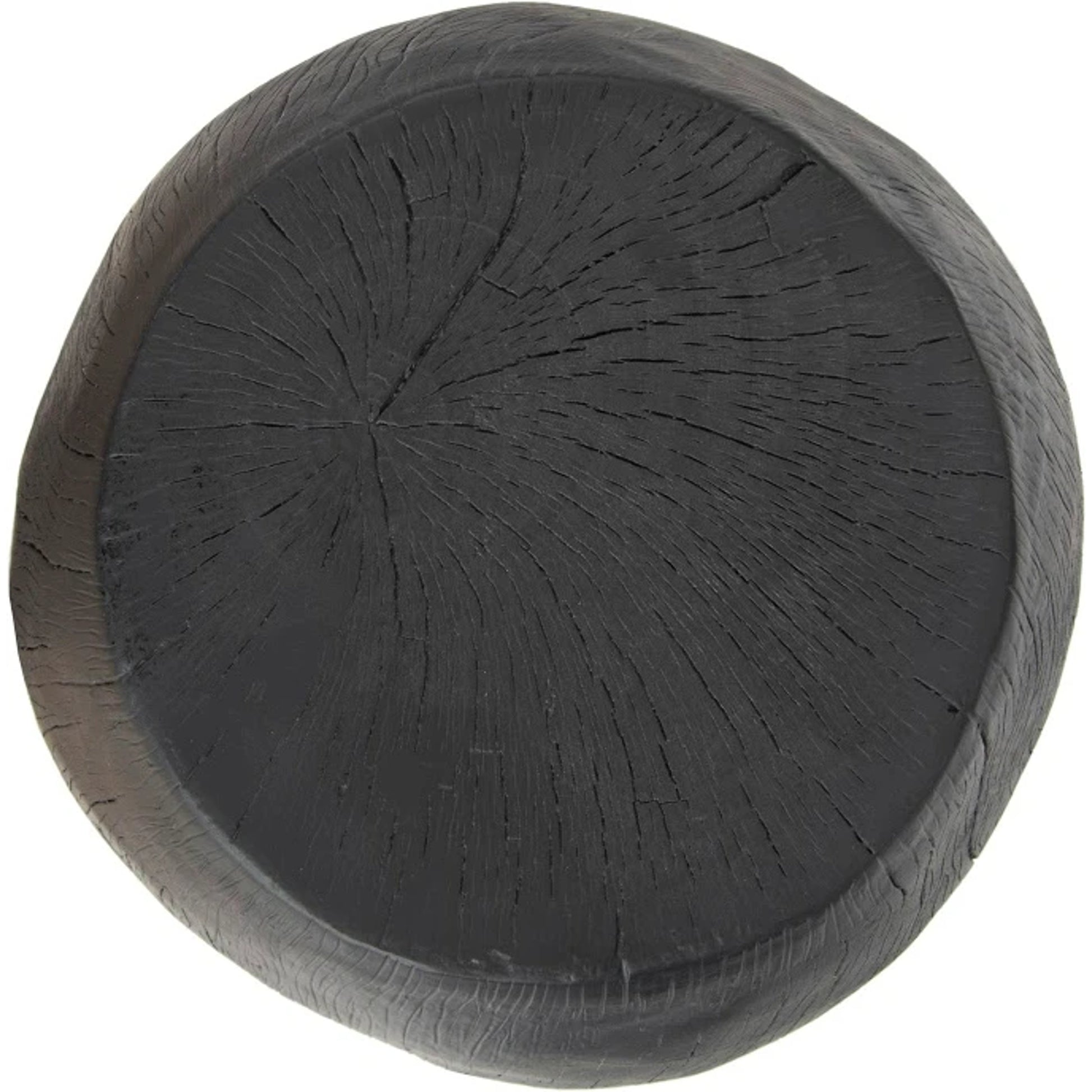 Drum Stool Resin, Charred by Phillips Collection in black and charred. Made from resin in a eclectic & global style.