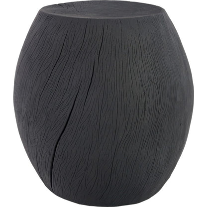 Drum Stool Resin, Charred by Phillips Collection in black and charred. Made from resin in a eclectic & global style.