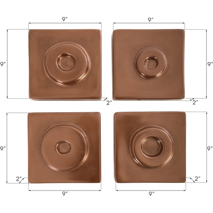 Cuadritos (Set of 4) by Phillips Collection in brown and polished copper polyurethane. Made from resin in a modern style.