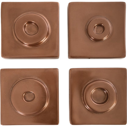 Cuadritos (Set of 4) by Phillips Collection in brown and polished copper polyurethane. Made from resin in a modern style.