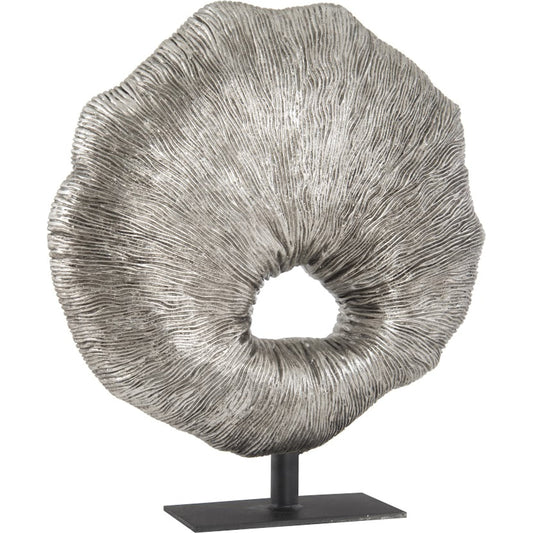 Fungia Sculpture by Phillips Collection in silver and silver leaf. Made from resin in a eclectic & global style.