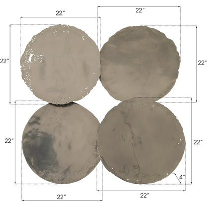 Galvanized Wall Discs (Set of 4) by Phillips Collection. Made from resin in a rustic style.