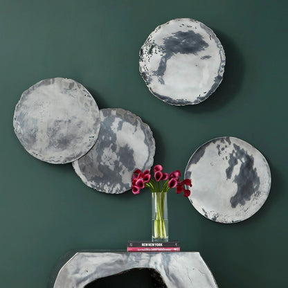 Galvanized Wall Discs (Set of 4) by Phillips Collection. Made from resin in a rustic style.