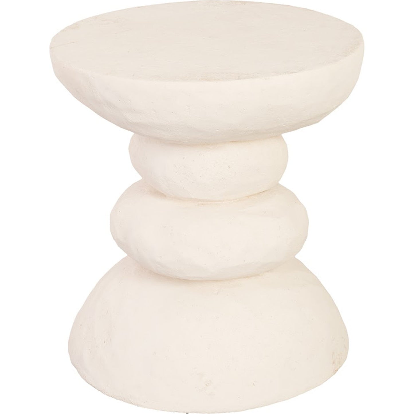 000 SR-939376 | Primary Silo | Boulder Side Table by Phillips Collection in off white and stone cast. Made from resin, stone in a eclectic & global style.
