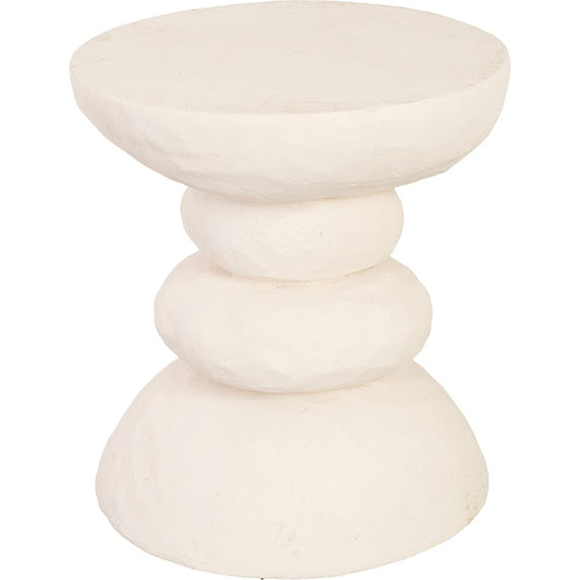 Boulder Side Table by Phillips Collection in off white and stone cast. Made from resin, stone in a eclectic & global style.