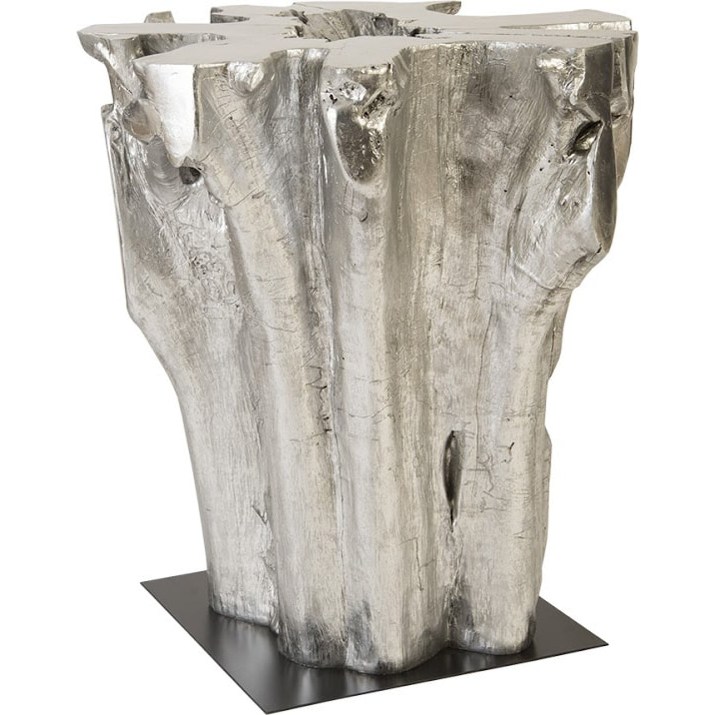 001 SI-1790232 | Additional Silo | Freeform Bar Table by Phillips Collection in silver, black and silver leaf. Made from resin metal in a transitional style.