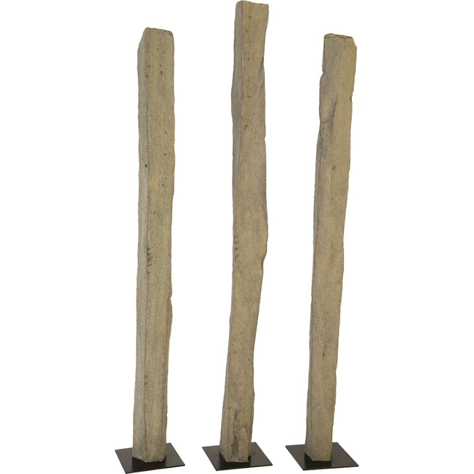 Splinter Stone Sculptures by Phillips Collection in gray. Made from resin in a transitional style.
