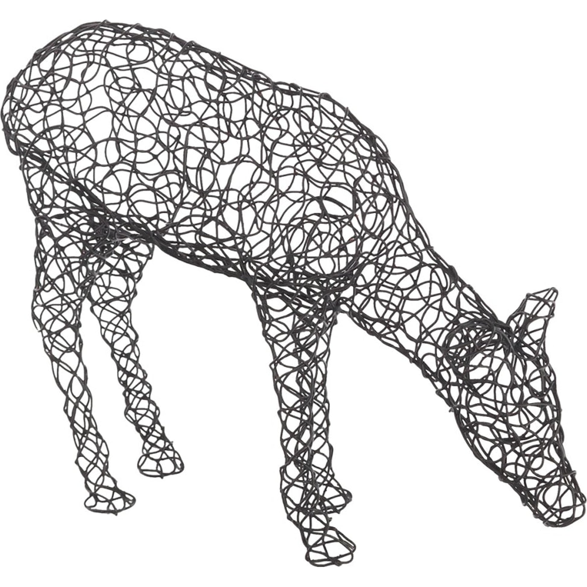 Crazy Wire Doe Deer by Phillips Collection in black. Made from metal in a cottage & farmhouse style.