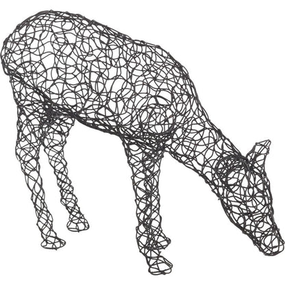 Crazy Wire Doe Deer by Phillips Collection in black. Made from metal in a cottage & farmhouse style.
