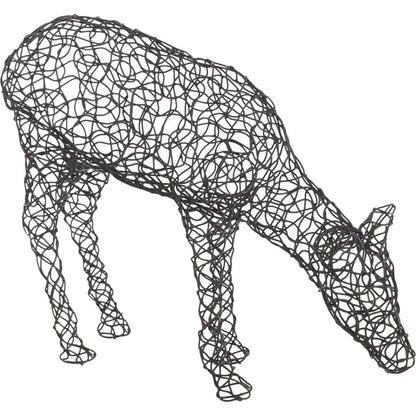 Crazy Wire Doe Deer by Phillips Collection in black. Made from metal in a cottage & farmhouse style.