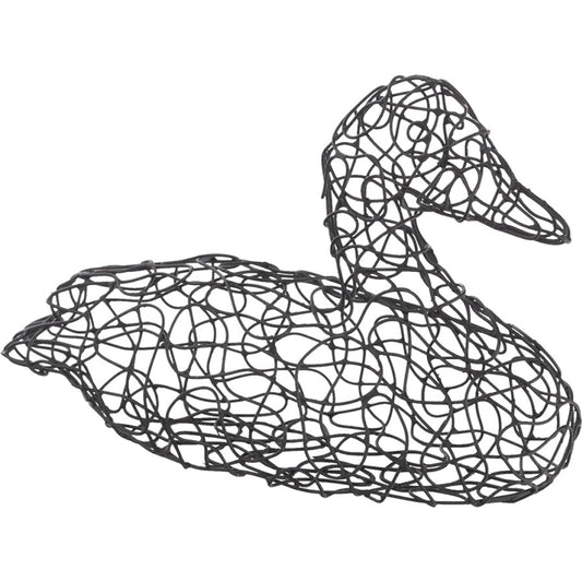 Crazy Wire Duck by Phillips Collection in black. Made from metal in a coastal style.