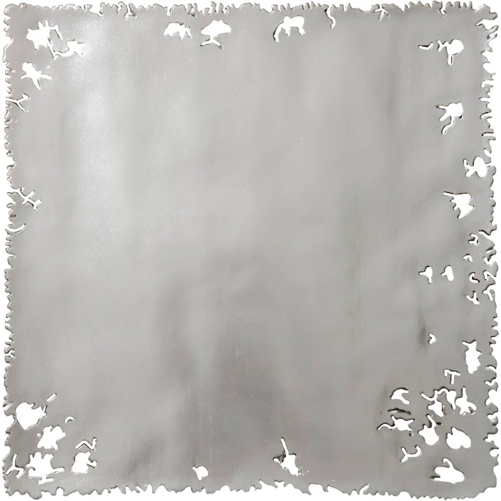 Galvanized Square Wall Tile by Phillips Collection in silver leaf. Made from resin in a modern style.