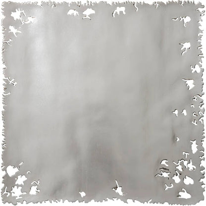 Galvanized Square Wall Tile by Phillips Collection in silver leaf. Made from resin in a modern style.