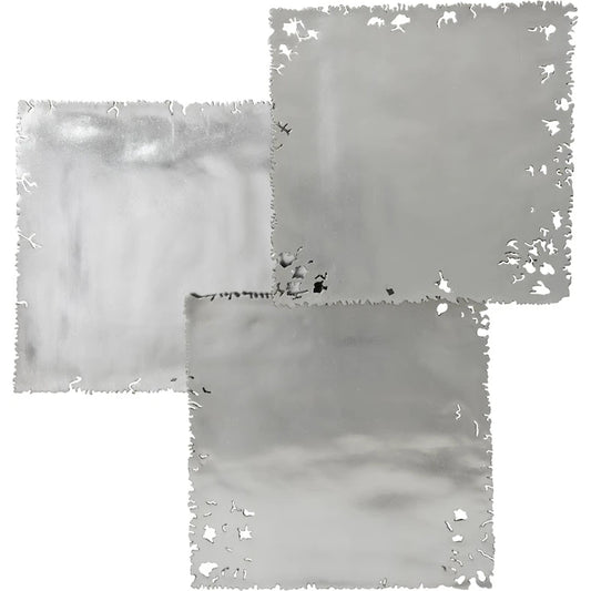 Galvanized Square Wall Tile by Phillips Collection in silver leaf. Made from resin in a modern style.