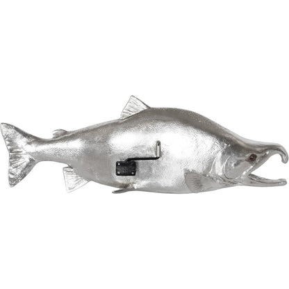 Sockeye Salmon Fish by Phillips Collection in silver and silver leaf. Made from resin in a coastal style.