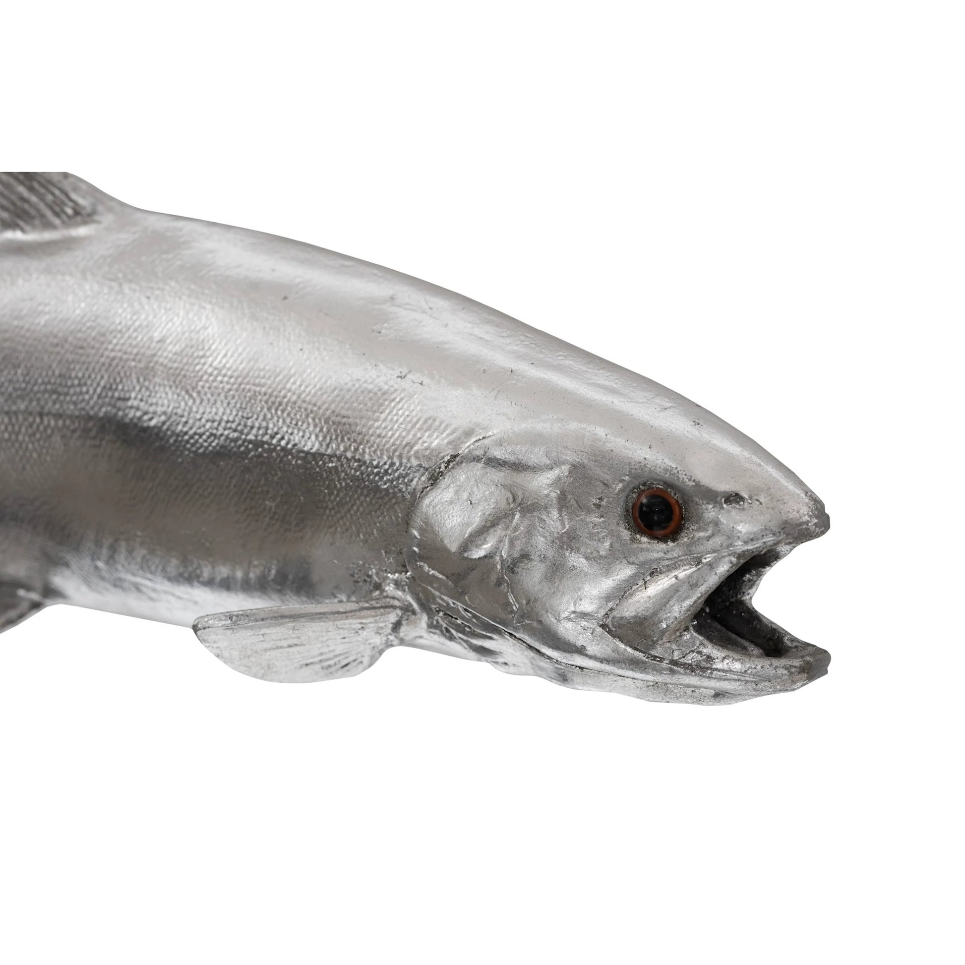 Rainbow Trout Fish by Phillips Collection in silver and silver leaf. Made from resin in a modern style.
