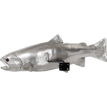 Rainbow Trout Fish by Phillips Collection in silver and silver leaf. Made from resin in a modern style.