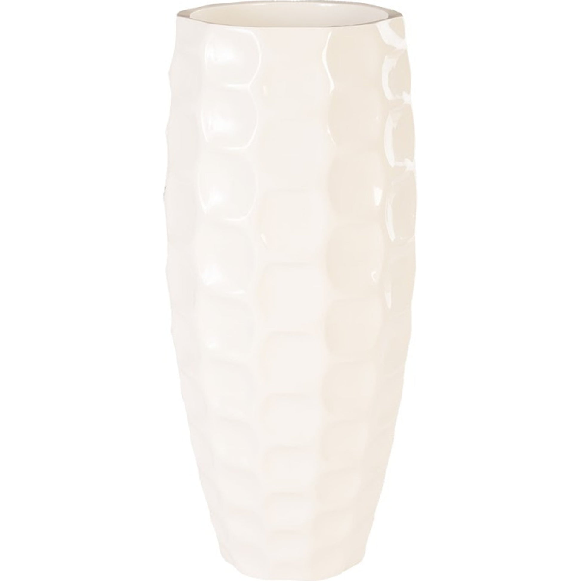 Mando Planter by Phillips Collection in white and gel coat. Made from resin in a modern style.