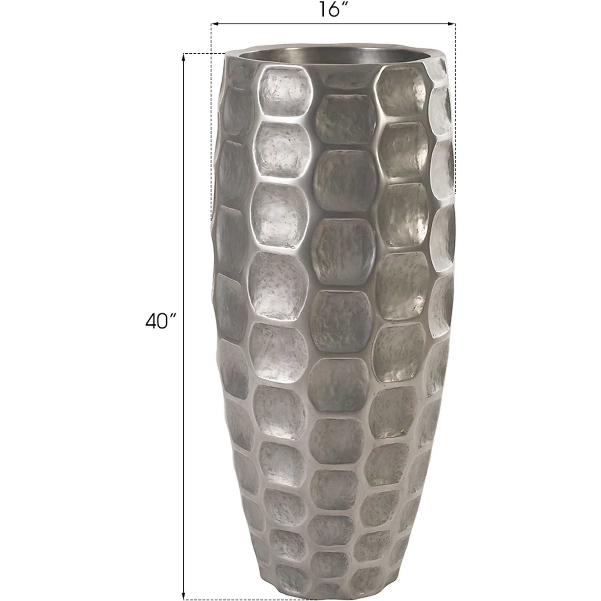 Mando Planter by Phillips Collection in white and gel coat. Made from resin in a modern style.